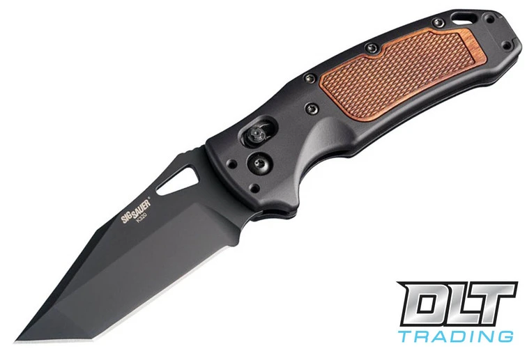Hogue Sig K320 AXG Classic - Black Tanto Blade - Matte Black Aluminum & Walnut Wood Inse… 1 Hogue Sig K320 AXG Classic - Black Tanto Blade - Matte Black Aluminum & Walnut Wood Inse…
