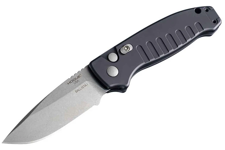 Hogue Ballista - Tumbled Drop Point 154CM - Black Aluminum 1 Hogue Ballista - Tumbled Drop Point 154CM - Black Aluminum