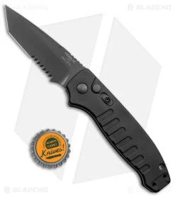 Hogue Ballista Tanto Automatic Knife Matte Black (3.5" Black Serr) 64120 -Hogue Knife Shop Hogue Ballista Auto Matte Black Tanto Black Serr BHQ 140237 jr bottlecap
