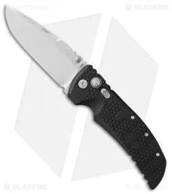 Hogue Knives EX-01 Drop Point Folding Knife Black G-10 (4" Stonewash) 34157