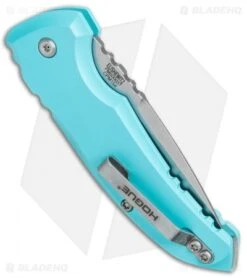 Hogue Knives A01 Microswitch Automatic Knife Aqua Blue (2.6" Stonewash) 24113 -Hogue Knife Shop Hogue Knives A01 Microswitch Auto Aqua Blue SW 24113 BHQ 78508 jr side