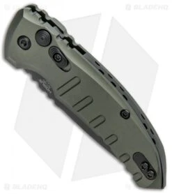Hogue Knife Shop -Hogue Knife Shop Hogue Knives A01 Microswitch Auto OD Green Black 24111 BHQ 95382 jr spine