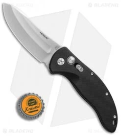 Hogue Knives EX-A04 Upswept Automatic Knife Matte Black (3.5" Tumbled) -Hogue Knife Shop Hogue Knives EX A04 Upswept matte black tumbled BHQ 72287 er bottlecap