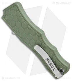Hogue Knives Clip Point OTF Automatic Knife OD Green (3.5" Stonewash) -Hogue Knife Shop Hogue Knives Exploit CP OTF Auto Olive Drab Green SW 34051 EXLMGE BHQ 105347 jr side