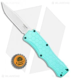 Hogue Knives Exploit OTF Automatic Knife Aquamarine (3.4" Stonewash) -Hogue Knife Shop Hogue Knives OTF Auto Aquamarine SW 34054 BHQ 108694 jr bottlecap