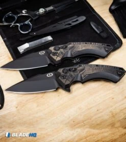 Hogue Knives/Outlaw Ordnance X5 Flipper Knife Class Barbershop (3.5" Black) -Hogue Knife Shop Hogue Knives Outlaw Ordnance X5 Auto Knife Class Barbershop Working BHQ 107277 kp barbershop web 1