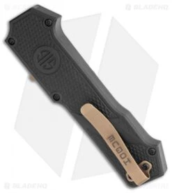 Hogue Knives SIG Compound Scorpion OTF Auto Tanto Black G-10 (3.5" FDE PVD) -Hogue Knife Shop Hogue Knives SIG Compound Scorpion OTF Auto Tanto Black G 10 FDE BHQ 118465 jr side