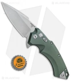 Hogue Knives X5 Spear Point Flipper Knife Green (3.5" Stonewash) 34571 -Hogue Knife Shop Hogue Knives X 5 SP Flipper OD Green SW 3.5 34571 BHQ 81370 jr bottlecap