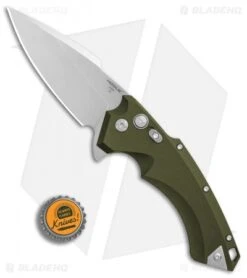 Hogue Knives X5 Spear Point Flipper Knife OD Green (4" Stonewash) 34551 -Hogue Knife Shop Hogue Knives X5 Spear Point Flipper OD Green SW BHQ 81366 er bottlecap
