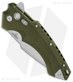 Hogue Knives X5 Spear Point Flipper Knife OD Green (4" Stonewash) 34551 -Hogue Knife Shop Hogue Knives X5 Spear Point Flipper OD Green SW BHQ 81366 er spine
