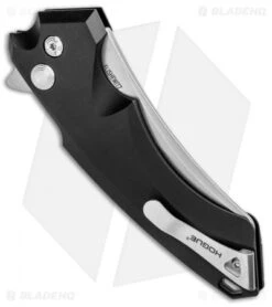 Hogue Knives X5 Wharncliffe Flipper Knife Black Aluminum (4" Stonewash) 34540 -Hogue Knife Shop Hogue Knives X5 Wharncliffe Flipper Black Alum SW 34540 EXLRSR BHQ 95614 jr side