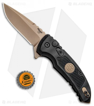Hogue Sig Sauer X1 Microflip Drop Point Flipper Knife Black G10 (2.6" FDE) 4 Hogue Sig Sauer X1 Microflip Drop Point Flipper Knife Black G10 (2.6" FDE) - Image 4