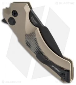 Hogue Knives X5 Spear Point Flipper Knife FDE G-Mascus (3.5" Black) -Hogue Knife Shop Hogue X 5 FDE G Mascus Spear Point 34577 EXLMTG BHQ 49335 jr side