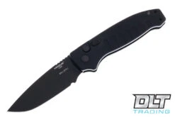 Hogue Ballista 3.5" Drop Point - Black Cerakote Blade - Black Matte Aluminum Frame