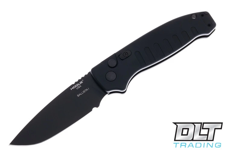 Hogue Ballista 3.5" Drop Point - Black Cerakote Blade - Black Matte Aluminum Frame 1 Hogue Ballista 3.5" Drop Point - Black Cerakote Blade - Black Matte Aluminum Frame