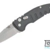 Hogue A01 Microswitch Wharncliffe - Grey Aluminum - Tumbled Blade