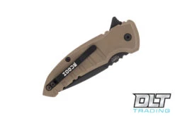 Hogue X1 Microflip Drop Point - FDE Aluminum - Black Blade -Hogue Knife Shop hogue knives 1 610285 59918.1623435072