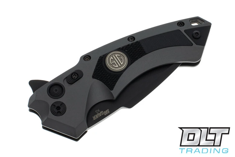 Hogue SIG X5 Tactical Flipper 3.5" Spear Point - Grey Aluminum - Black G-10 Inlay - Blac… 4 Hogue SIG X5 Tactical Flipper 3.5" Spear Point - Grey Aluminum - Black G-10 Inlay - Blac… - Image 4