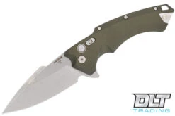 Hogue X5 Flipper 4" Spear Point - OD Green Aluminum - Tumbled Blade