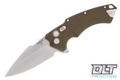 Hogue X5 Flipper 3.5" Spear Point - OD Green Aluminum - Tumbled Blade