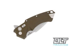 Hogue X5 Flipper 3.5" Spear Point - OD Green Aluminum - Tumbled Blade -Hogue Knife Shop hogue knives 3 610239 23576.1623435112