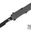 Hogue HK Hadron Tanto - Grey Aluminum - Partially Serrated - Black Blade