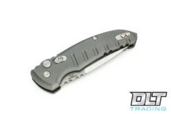 Hogue A01 Microswitch Drop Point - Grey Aluminum - Tumbled Blade -Hogue Knife Shop hogue knives 810219 09215.1628688457