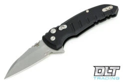 Hogue X1 Microflip Wharncliffe - Black Aluminum - Tumbled Blade