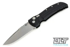 Hogue EX-01 4" Drop Point - Black Aluminum - Tumbled Blade