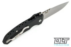 Hogue A01 Microswitch Drop Point - Black Aluminum - Tumbled Blade -Hogue Knife Shop hogue knives 810309 24387.1628688477