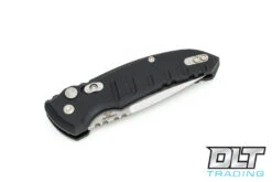 Hogue A01 Microswitch Drop Point - Black Aluminum - Tumbled Blade -Hogue Knife Shop hogue knives 810310 06747.1628688477