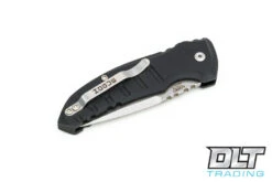 Hogue A01 Microswitch Drop Point - Black Aluminum - Tumbled Blade -Hogue Knife Shop hogue knives 810311 02119.1628688477