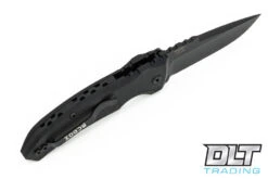 Hogue A01 Microswitch Drop Point - Black Aluminum - Black Blade -Hogue Knife Shop hogue knives 810319 22244.1628688479