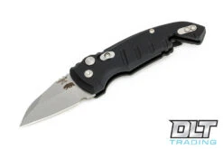 Hogue A01 Microswitch CA Wharncliffe - Black Aluminum - Tumbled Blade - Bottle Opener