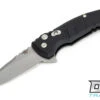 Hogue X1 Microflip Drop Point - Black Aluminum - Tumbled Blade
