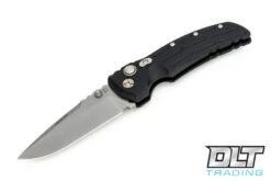 Hogue EX-01 3.5" Drop Point - Black Aluminum - Tumbled Blade