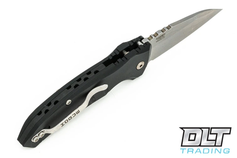 Hogue A01 Microswitch Wharncliffe - Black Aluminum - Tumbled Blade 3 Hogue A01 Microswitch Wharncliffe - Black Aluminum - Tumbled Blade - Image 3