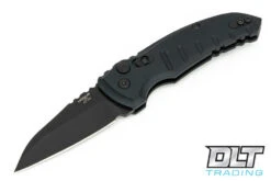 Hogue A01 Microswitch Wharncliffe - Black Aluminum - Black Blade