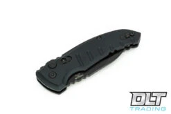 Hogue A01 Microswitch Wharncliffe - Black Aluminum - Black Blade -Hogue Knife Shop hogue knives 827244 02887.1630090333