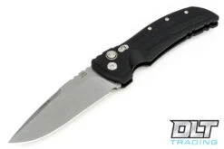 Hogue EX-A01 4" Drop Point - Black Aluminum - Tumbled Blade