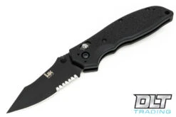 Hogue HK Exemplar Clip Point - Black G-10 - Partially Serrated - Black Blade