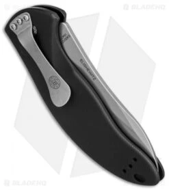 Hogue Knives EX-A04 Upswept Automatic Knife Black (4" Tumbled) 34416 -Hogue Knife Shop hogue knives EX A04 upswept black 34416 BHQ 37971 er side